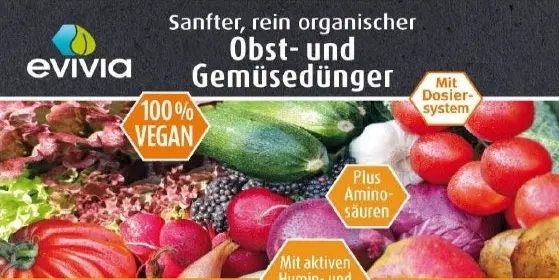 Label des evivia Obst- und Gemüsedüngers