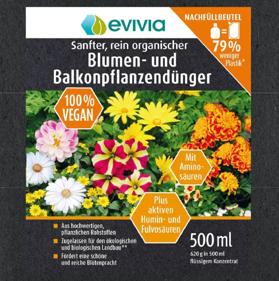 evivia® Blumen- und Balkonpflanzendünger Nachfüllpackung